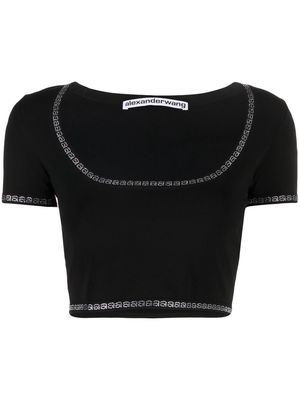 Alexander Wang scoop-neck cropped T-shirt - Black