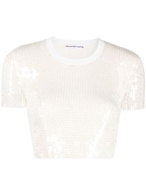 Alexander Wang sequin-embellished T-shirt - White