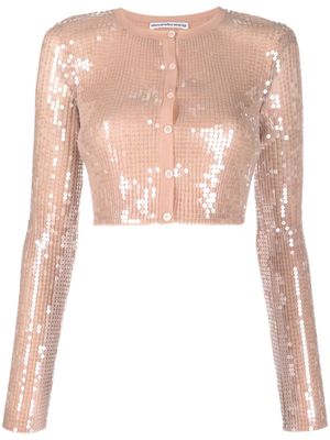 Alexander Wang sequined cropped cardigan - Neutrals