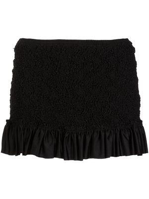 Alexander Wang shirred ruffle-hem mini skirt - Black