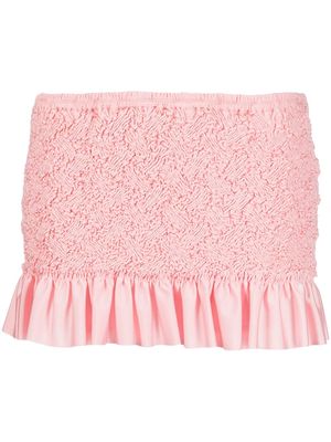 Alexander Wang shirred ruffle-hem mini skirt - Pink