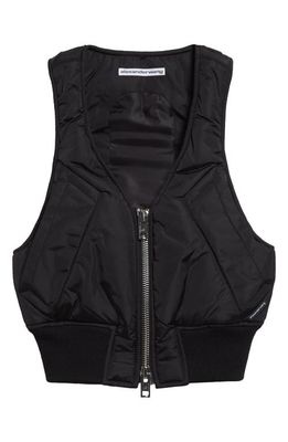 Alexander Wang Shrunken Nylon Bomber Vest in Black