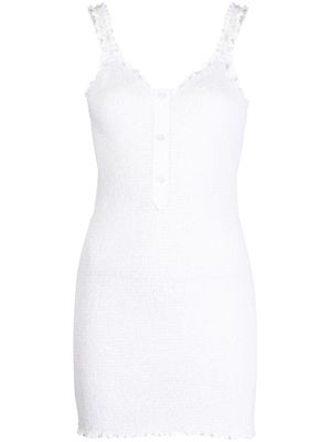 Alexander Wang smocked cotton mini dress - White
