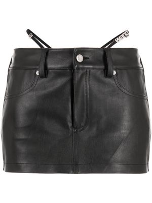 Alexander Wang strap-detail calfskin mini skirt - Black