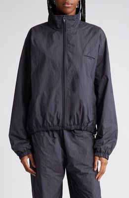 Alexander Wang Stripe Logo Embroidered Coach's Jacket in Midnight