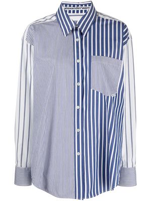 Alexander Wang stripe-print cotton shirt - Blue