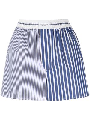 Alexander Wang stripe-print cotton shorts - Blue