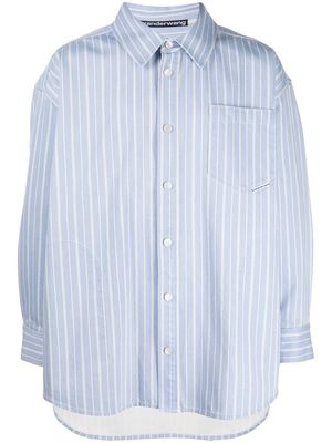 Alexander Wang striped cotton shirt jacket - Blue