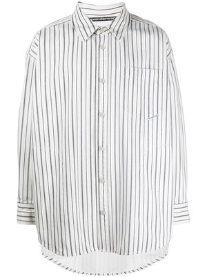 Alexander Wang striped oversized cotton shirt - White