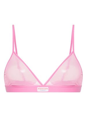 Alexander Wang triangle-cut semi-sheer bra - Pink