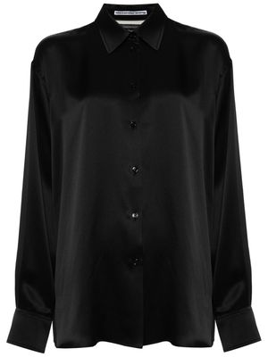 Alexander Wang tulle-panel silk shirt - Black