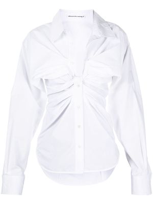 Alexander Wang TWIST FRONT SHIRT DRESS - White