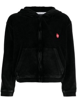 Alexander Wang velour zip-up hoodie - Black