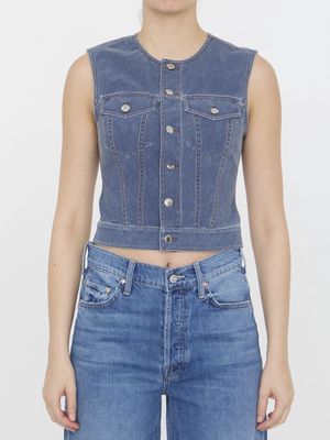 Alexander Wang Vest In Denim Trompe-loeil