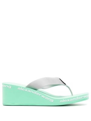 Alexander Wang wedge-heel flip-flop sandals - Green