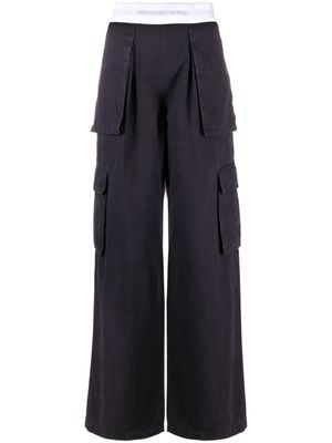 Alexander Wang wide-leg cotton cargo pants - Black