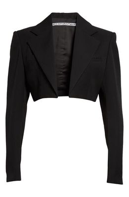 Alexander Wang Wool Crop Tuxedo Blazer in 001 Black
