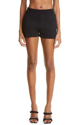 alexanderwang.t Relaxed Fit Cotton Blend Sweat Shorts in Black