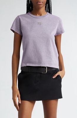 alexanderwang.t Women's Shrunken Cotton Logo Tee in Acid Pink Lavender 