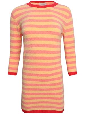 Alexandra Golovanoff Cam striped knitted minidress - Orange