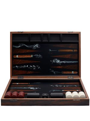 Alexandra Llewellyn Tournament Size Cigar Backgammon Set - BLACK