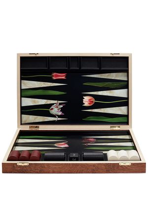 Alexandra Llewellyn Tournament Size Tulip backgammon set - Brown
