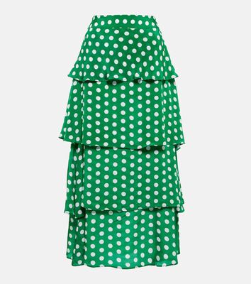 Alexandra Miro Frieda tiered polka-dot chiffon skirt