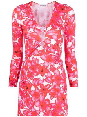 Alexandra Miro long-sleeve floral-print dress - Pink