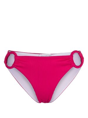 Alexandra Miro ring-detail ribbed bikini bottoms - Pink