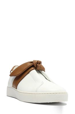 Alexandre Birman Clarita Asymmetric Slip-On Sneaker in White/Cognac