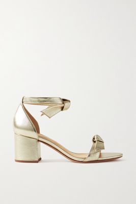 Alexandre Birman - Clarita Bow-embellished Metallic Leather Sandals - Gold