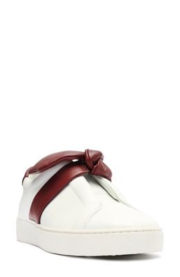 Alexandre Birman Clarita Bow Slip-On Sneaker in White/Intense Rust