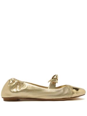 Alexandre Birman Clarita metallic leather ballet pumps - Gold