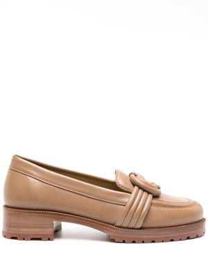 Alexandre Birman knot-detailing leather loafers - Brown
