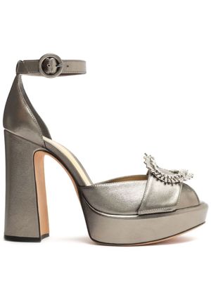 Alexandre Birman Madelina Curve 120mm leather sandals - Silver