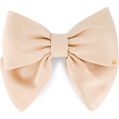 Alexandre de Paris Bow Barrette in Beige 