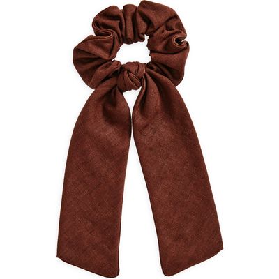 Alexandre de Paris Bow Scrunchie in Brown 