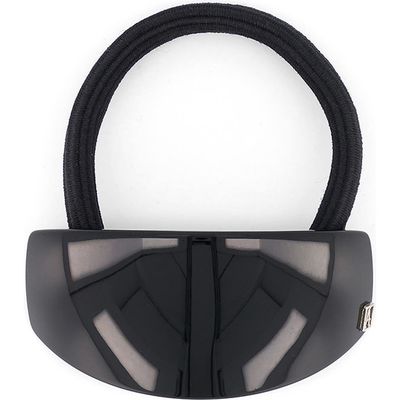 Alexandre de Paris Covered Ponytail Holder in Black 