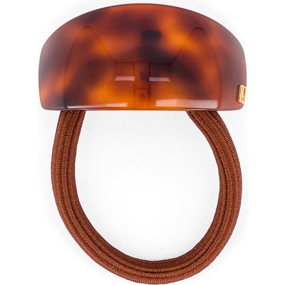 Alexandre de Paris Covered Ponytail Holder in Brown 