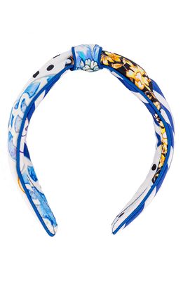Alexandre de Paris Floral Print Knot Headband in Multi