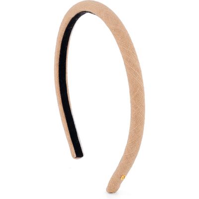 Alexandre de Paris Textured Slim Headband in Beige 