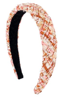 Alexandre de Paris Tweed Headband in Rose