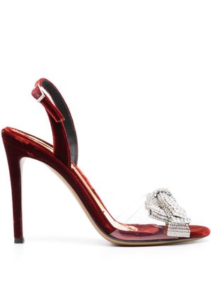 Alexandre Vauthier 105 mm crystal-embellished velvet sandals - Red
