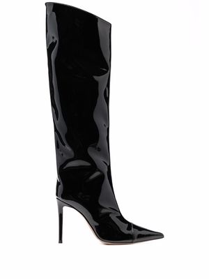 Alexandre Vauthier 105mm glossy knee-length boots - Black