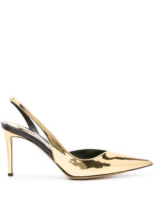 Alexandre Vauthier 105mm metallic panelled pumps - Gold