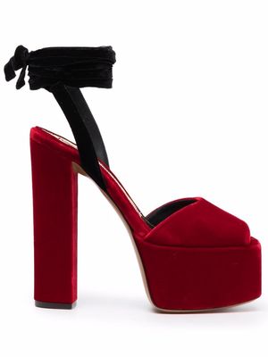 Alexandre Vauthier 170mm velvet sandals - Red