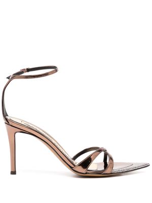 Alexandre Vauthier 80mm leather sandals - Brown