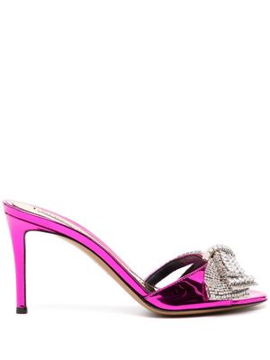 Alexandre Vauthier 85mm bow-detail patent-finish mules - Pink