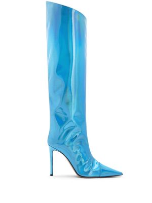 Alexandre Vauthier Alex 105mm metallic-finish boots - Blue