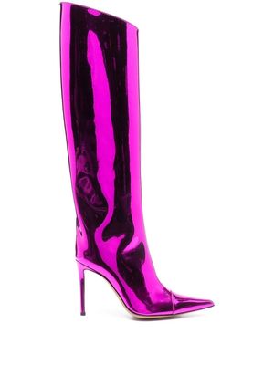 Alexandre Vauthier Alex 105mm metallic knee-high boots - Pink